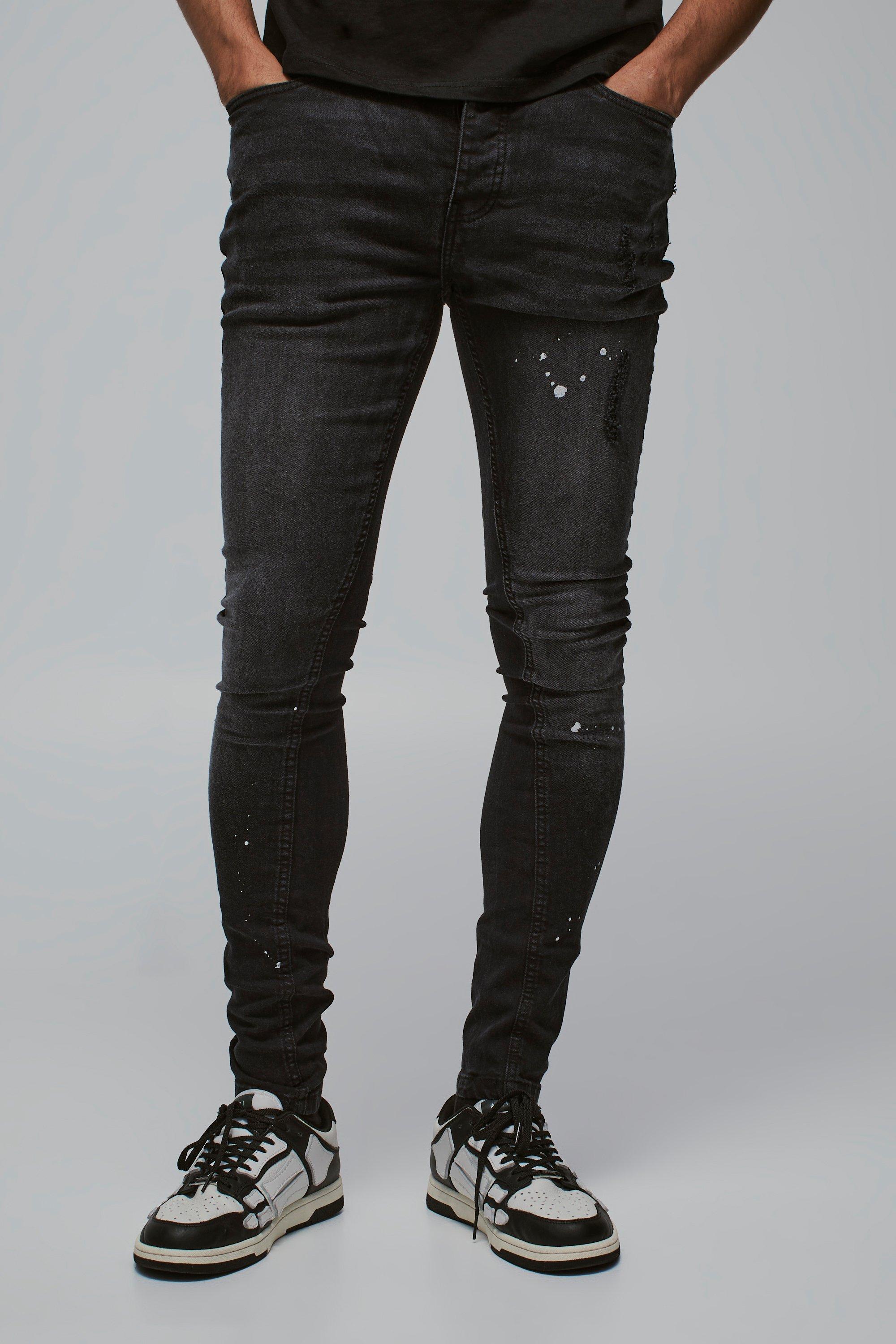 Distressed on sale paint jeans